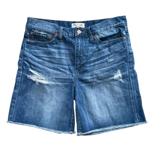 Madewell Pants - Madewell Blue Denim 100% Cotton Distressed Shorts. 28.